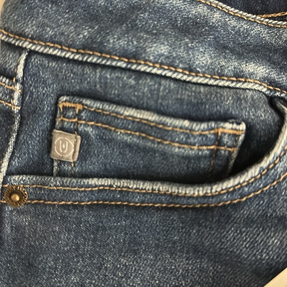 JUST USA Blue Denim Jean HighRise Cutoff frayed Shorts Medium NWT - Picture 6 of 9
